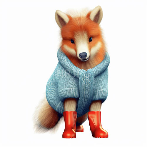 loose fitting red foxes wear light blue sweaters
