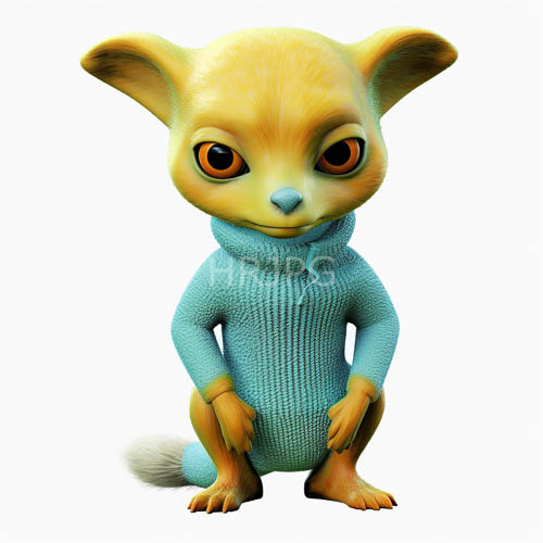 textured turquoise turtleneck sweaters adorn fantasy animal hybrids