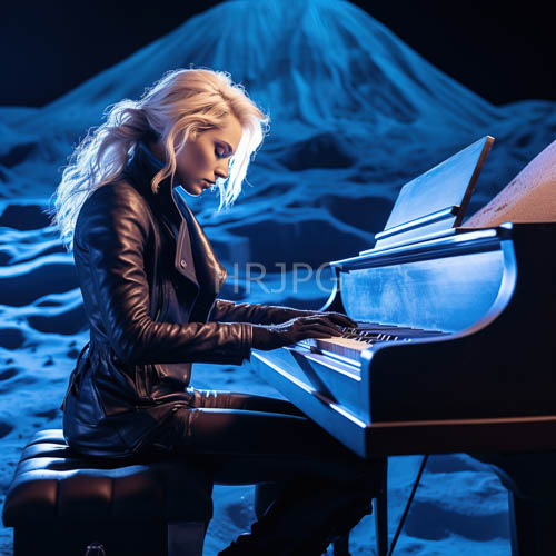focus defined piano performers stand against volcanic backdrops