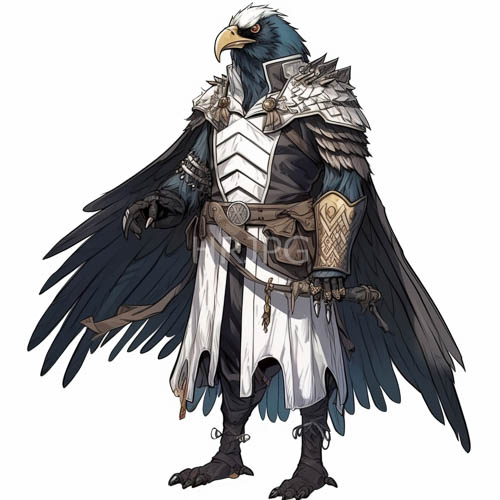 blue feathered bird warriors carry tactical combat knives