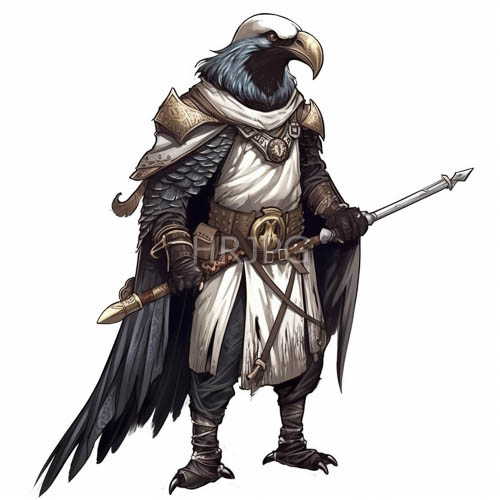 avian warriors wear ornate golden pauldrons and spears