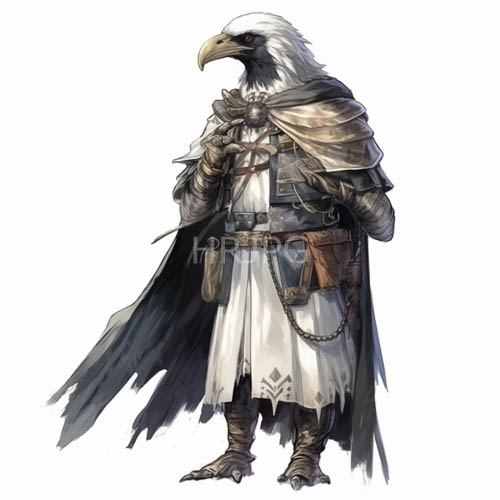 medieval armored bald eagles stand upright on ground