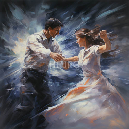 High Resolution: Dynamic Silhouettes Of Dancers Move Through Blue Hues download. | HRJPG.com