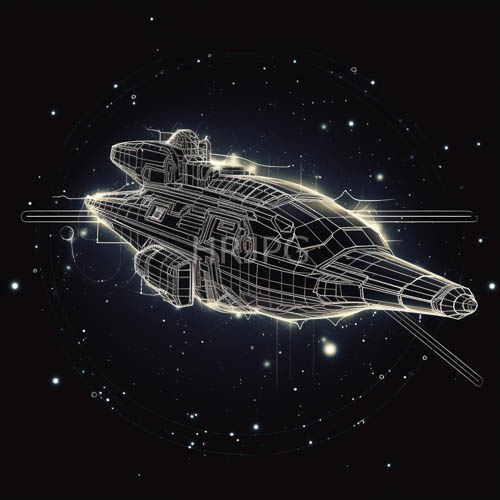 High Resolution: Futuristic Space Vehicles Float Through Dark Star Voids download. | HRJPG.com