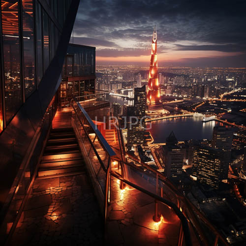 modern skyscraper silhouettes dominate this urban cityscape sunset