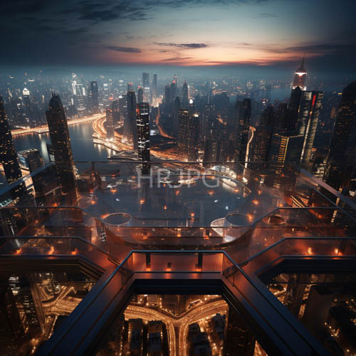 aerial sunset views map out densely packed cityscapes