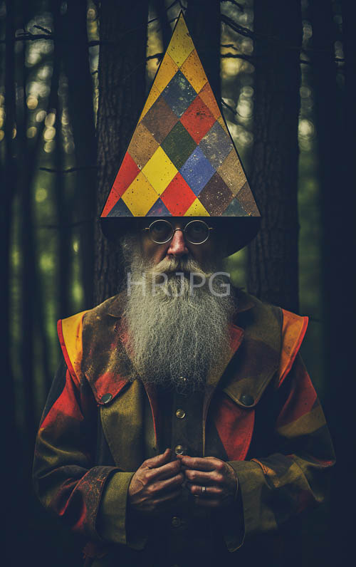 High Resolution: Checkered Coat Wearers Stand Against Dark Tree Trunks download. | HRJPG.com