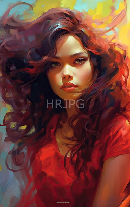 wavy red brown tresses cascade around asian faces