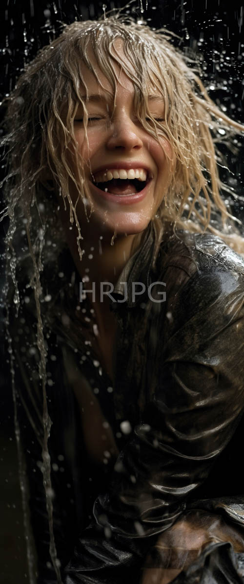 ecstatic smiles define wet haired blonde women today