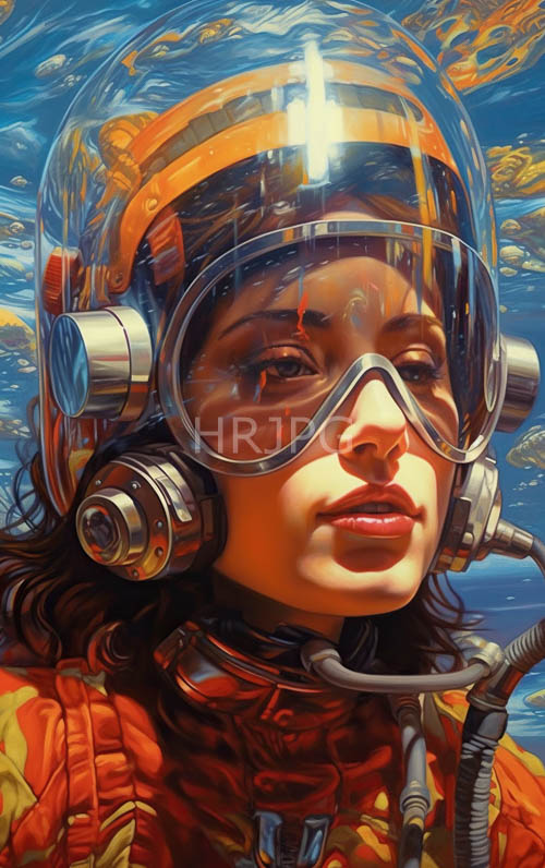 helmet clad divers float calmly beneath blue water surfaces