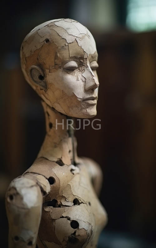 High Resolution: Cracked Plaster Mannequin Heads Display Visible Joint Detail Today download. | HRJPG.com