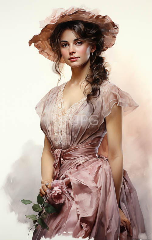 rose petal holding women pose elegantly in lace dresses