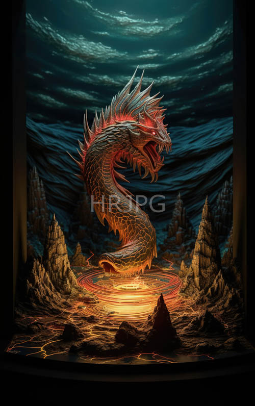 High Resolution: Molten Lava Born Dragons Rise From Jagged Rock Formations download. | HRJPG.com