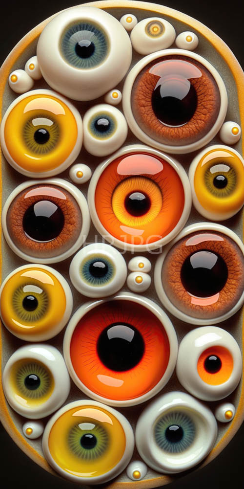 High Resolution: Vivid Oval Shaped Arrangements Display Various Sized Eye Centers download. | HRJPG.com