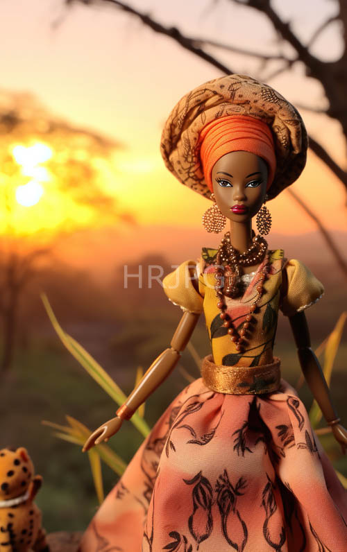fashion forward african american dolls wear orange headwraps