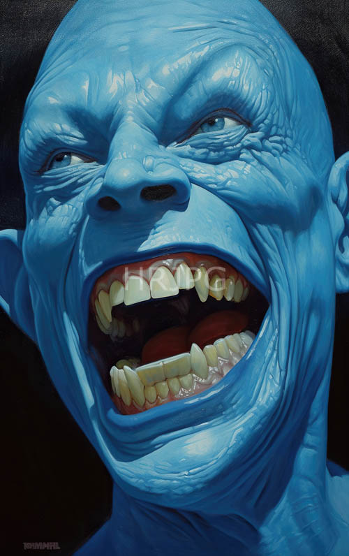enraged blue skinned aliens display pointed ears menacingly
