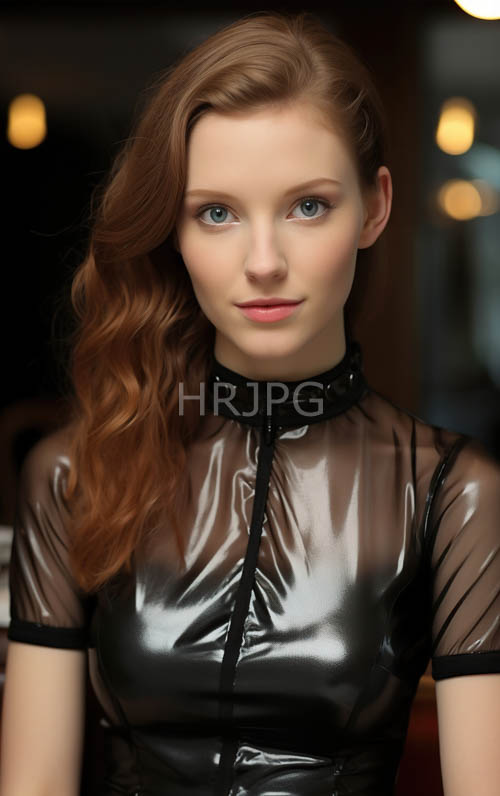 fair skinned women wear sheer black latex tops