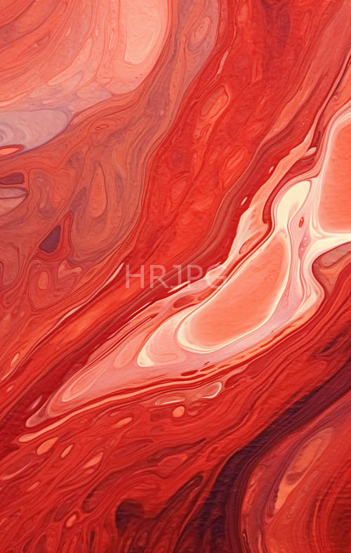 fluid swirling patterns display vibrant red marbled textures