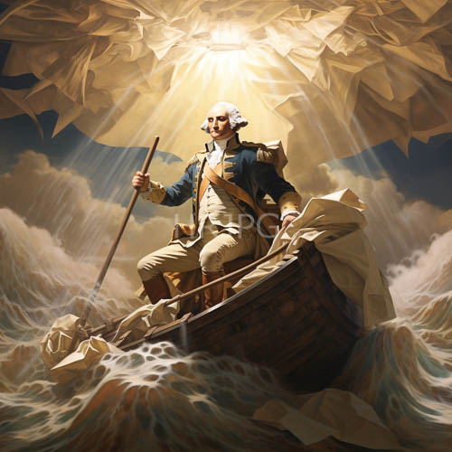 High Resolution: EighteenthCentury Military Figure in Turbulent Naval Surroundings with Billowing Clouds and Ocean Waves download. | HRJPG.com