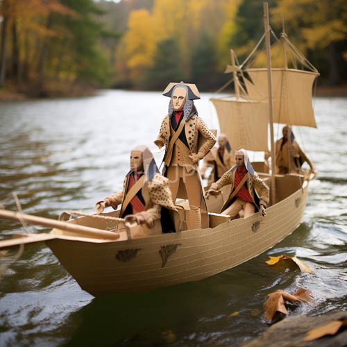 High Resolution: Pirate ship models constructed from cardboard feature miniature figures colonial attire tricorn hats download. | HRJPG.com
