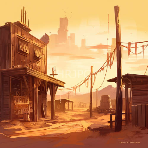 forgotten sunsets unfold in abandoned western towns capturing weathered wood and dusty streets