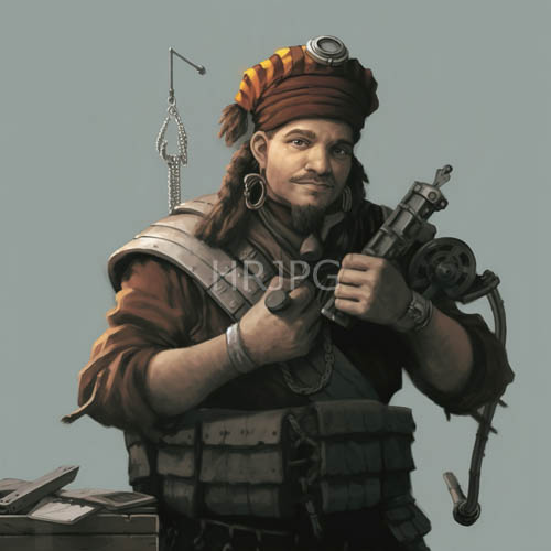 High Resolution: Brownskinned warrior with braided hair wears red headscarf and layered armor against gray background download. | HRJPG.com