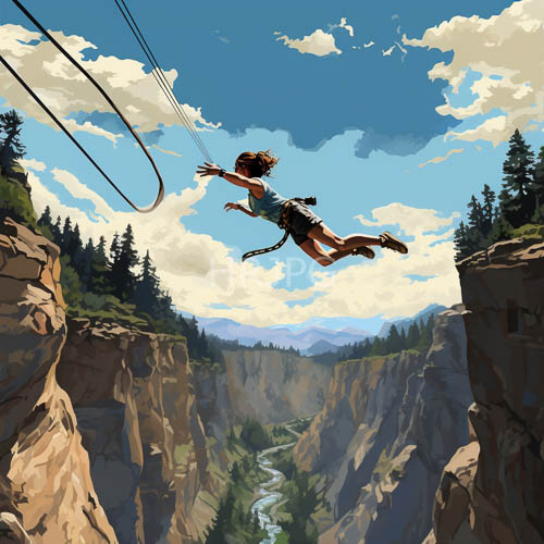 High Resolution: Clouddrenched cliffs frame agile climbers daring midair maneuver download. | HRJPG.com