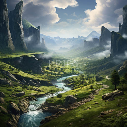 partly cloudy skies cast shifting shadows across rocky cliff faces and hills