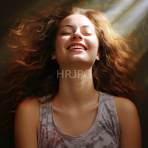 young woman basks in warm sunlight with intimate peaceful and naturally beautiful atmosphere on a lazy day with quiet serene and sunlit background