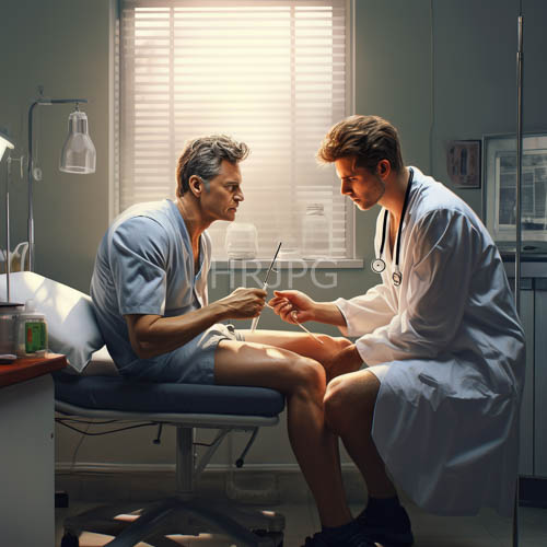 soft natural light pours through windows onto clean hospital examination chairs