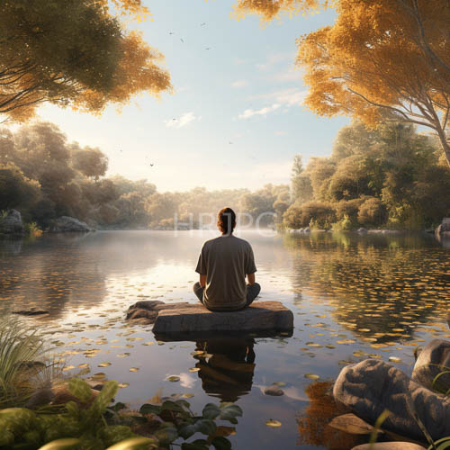sunset glow illuminates brown hues of muted forest reflections on calm lake waters