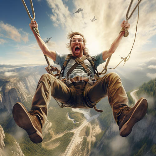 tousled brown hair strands blow in alpine wind against cloudy sky backdrops