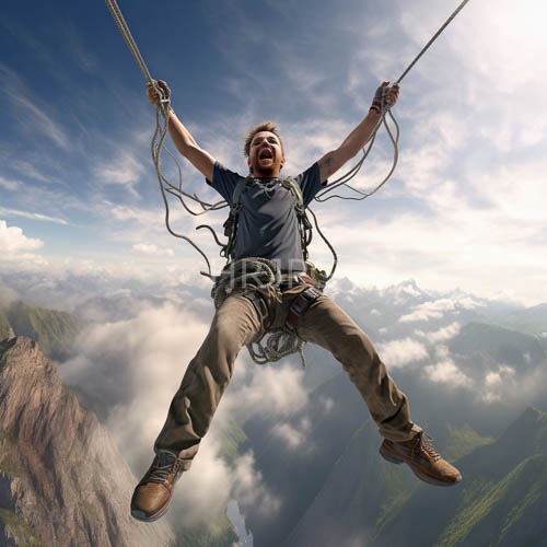 midair postures freeze against rugged mountain peak textures and exposed stone