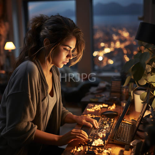 attractive young woman sits surrounded by candlelight in quiet contemplative study