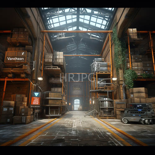 High Resolution: Industrial Warehouse Unveils Hidden Order in Stacked Cardboard Boxes download. | HRJPG.com