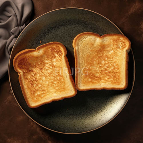 freshly baked slices on distressed fabric canvas morning breakfast