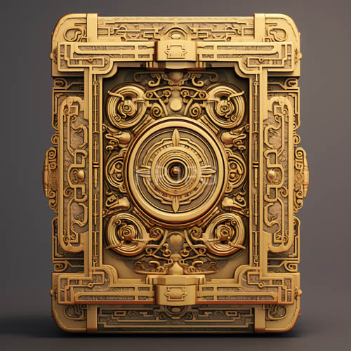High Resolution: Intricate circular motifs etch sharp geometric details onto dark metallic plates download. | HRJPG.com
