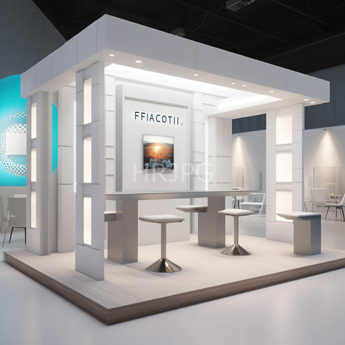 minimalist exhibition booths set stage for professional engagement with clean lines and soft focus