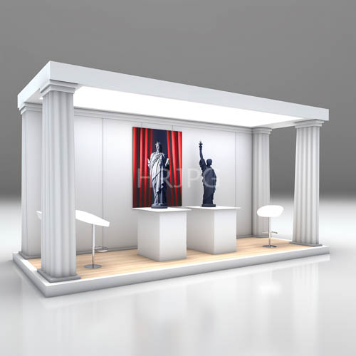 classical statues meet modern presentation on elegant wooden floors
