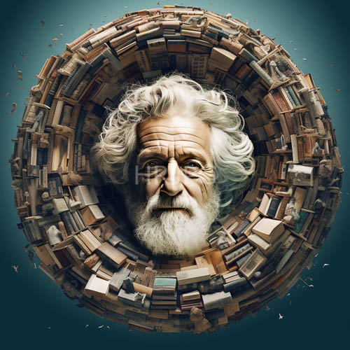 celestial book pages float through infinite starry voids around an elder