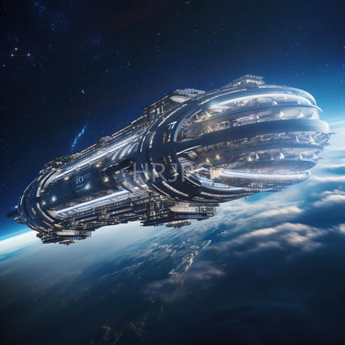 floating orbital habitat cylinders nurture life amidst starry celestial expanse