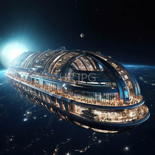 blue earth glow reflects off metallic space station hulls against space