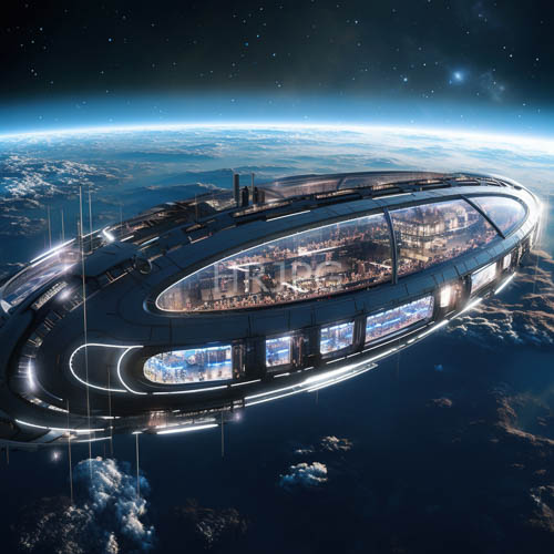green plant life grows inside station interiors against dark space voids