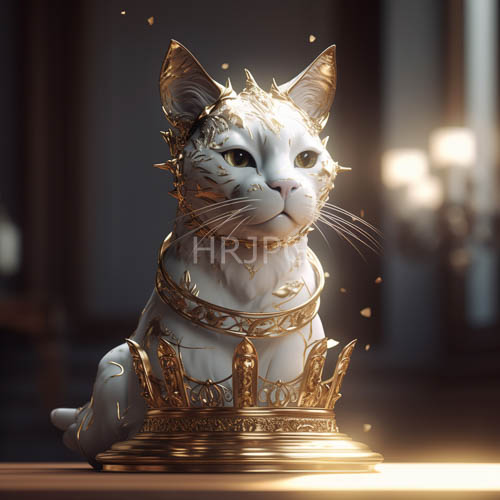 polished wooden surfaces stage regal white cat in intimate candlelit setting