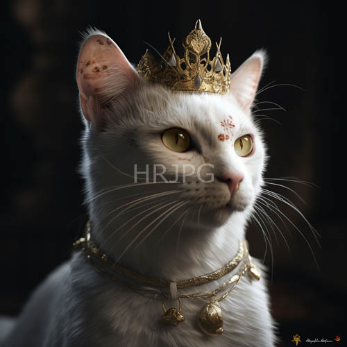 ornate necklaces adorn a regal feline form in a darkened setting with intricate details and textures