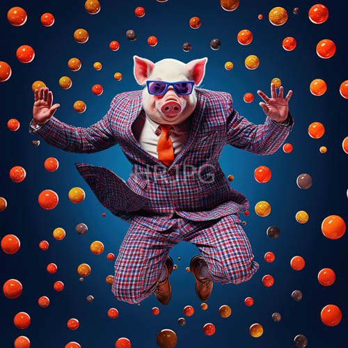 colorful soap bubbles drift across dark blue background spaces