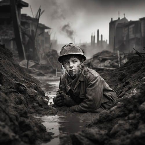 High Resolution: Muddy trenches and smokefilled ruins define the soldiers grim reality of war download. | HRJPG.com