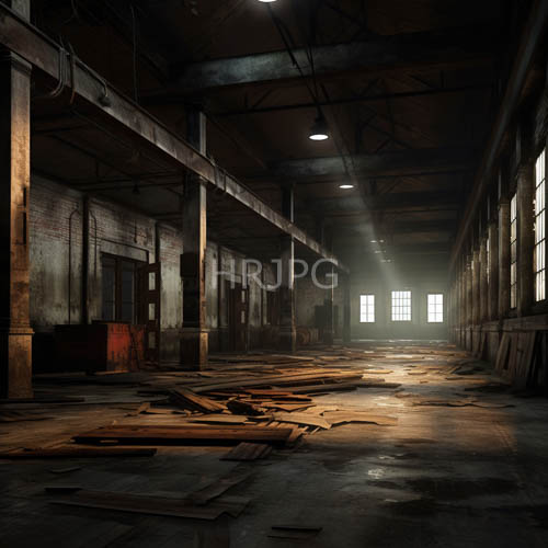 abandoned industrial warehouse transformed by light and decay