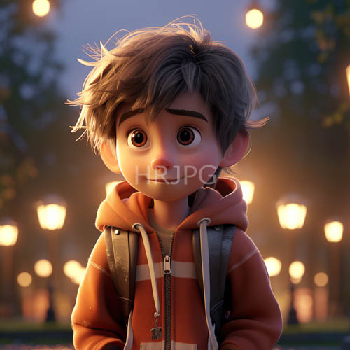 High Resolution: Youthful innocence unfolds amidst muted urban twilight amidst street lamps hushed glow download. | HRJPG.com
