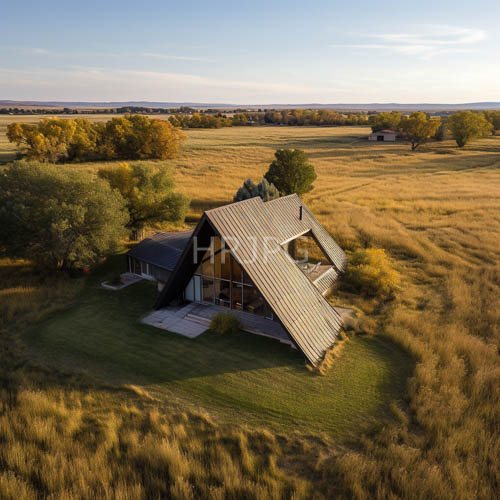 High Resolution: Modern Aframe captures sprawling golden fields and descends into prairie sunlight download. | HRJPG.com